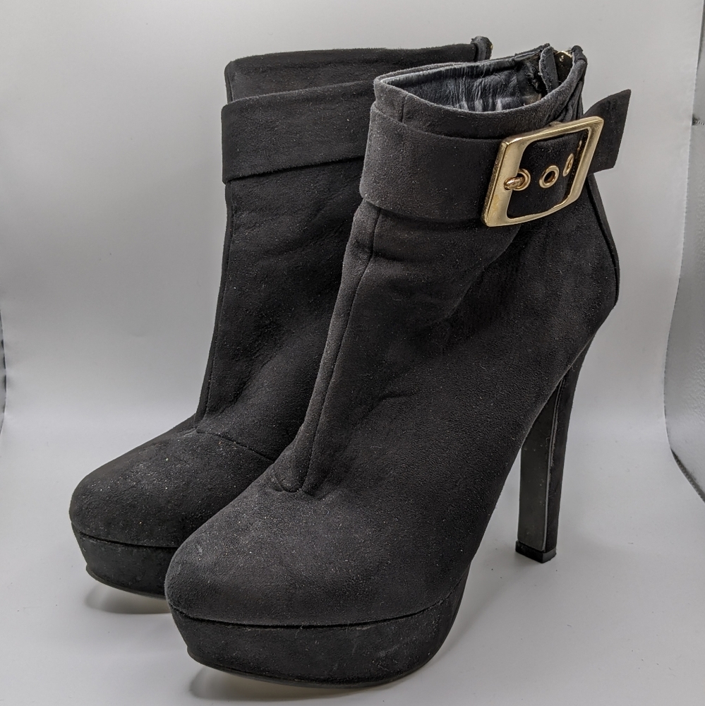 ALDO BLACK BOOT HEELS DISANTIS SZ 9